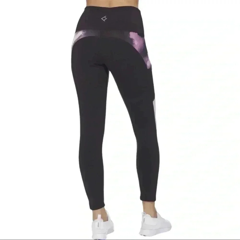 BSP Womens Active High Rise Waist Cloud print leggings Yoga Pants with pockets